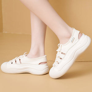 Chaussures Blanches Creuses à Semelle épaisse D'été