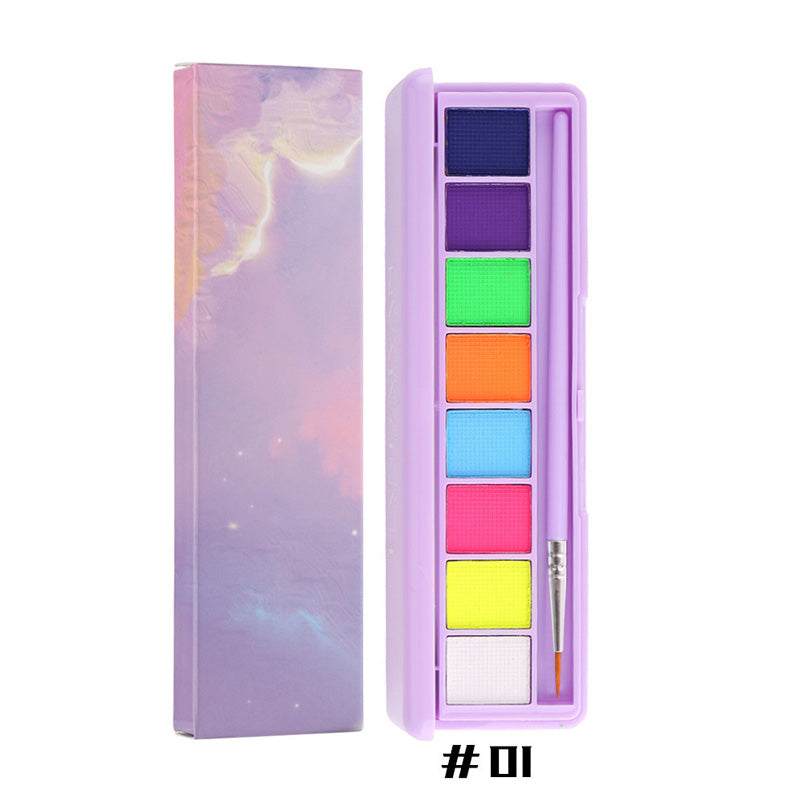 Palette de maquillage fluorescent soluble dans l'eau