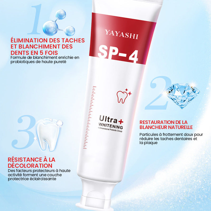 Dentifrice probiotique éclaircissant et enlevant les taches