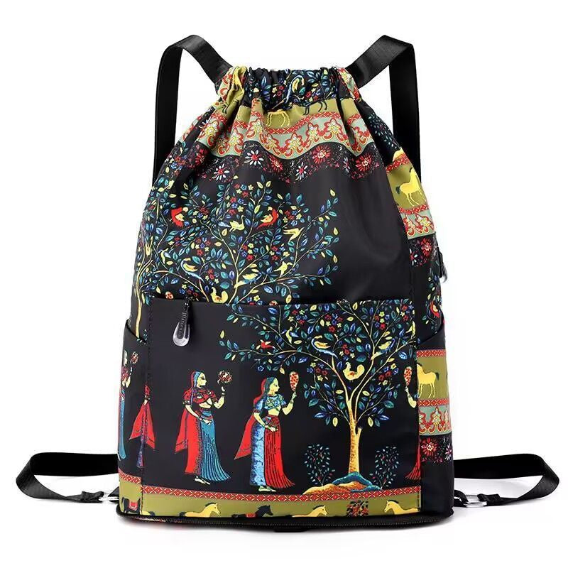 Sac à dos de sport pliable de grande capacité avec cordon de serrage