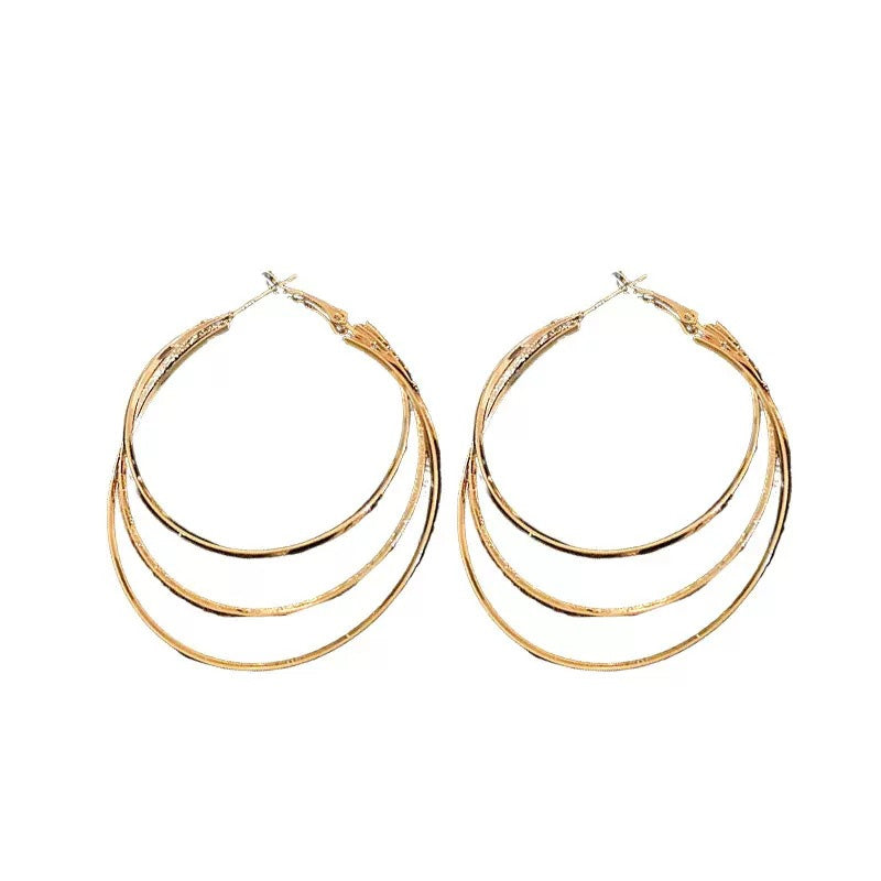 Boucles d'oreilles créoles multicouches