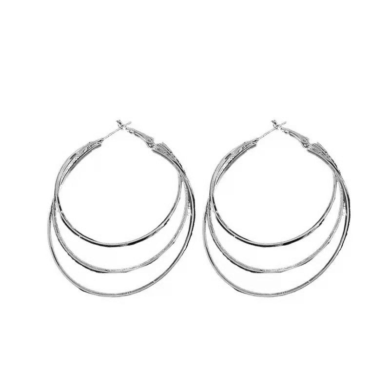 Boucles d'oreilles créoles multicouches