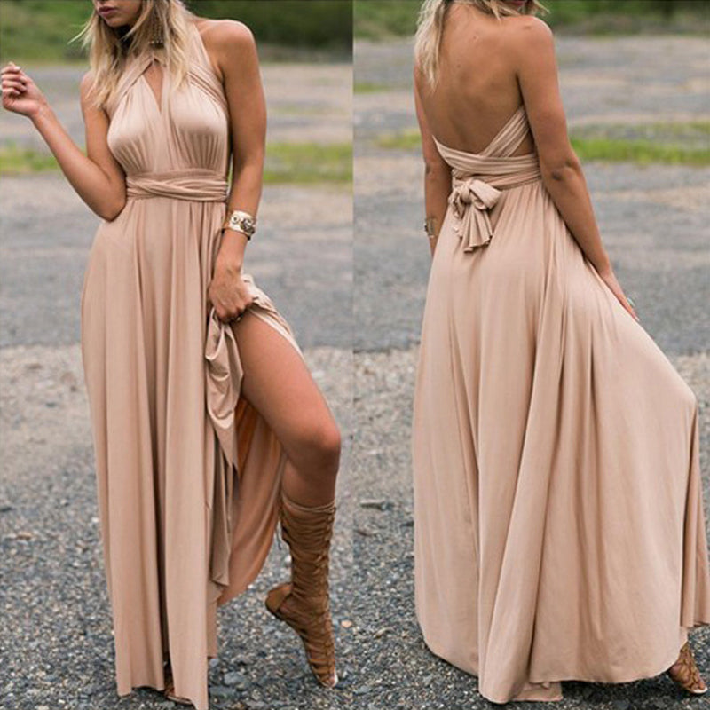 Robe dos nu croisé en corde