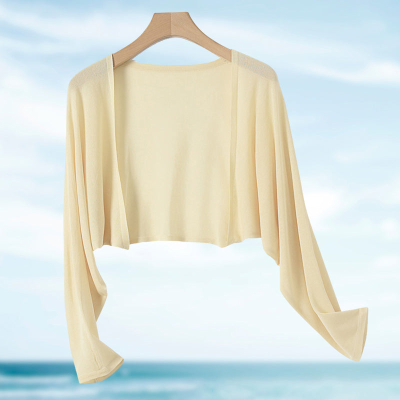Cardigan en maille soleil pour rester au frais et au goût du jour