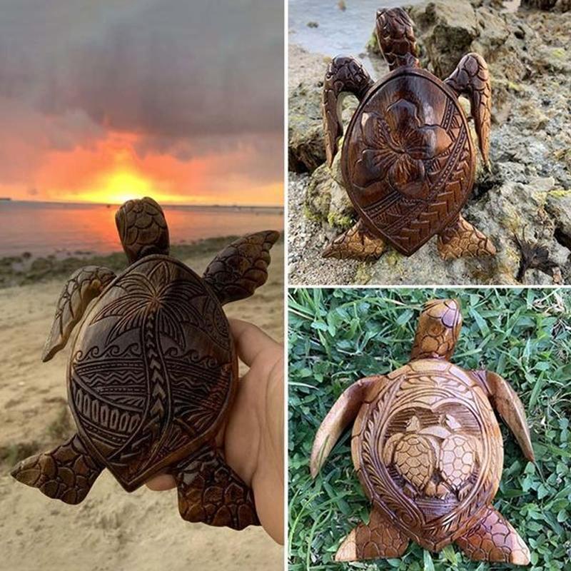 Sculpture sur bois tortue hawaïenne