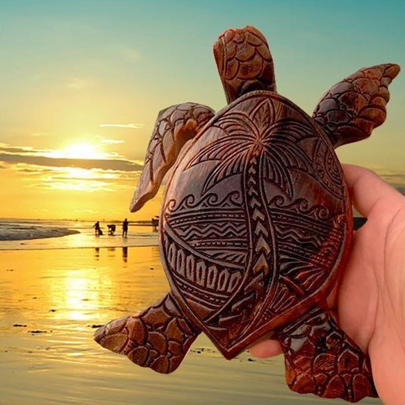 Sculpture sur bois tortue hawaïenne