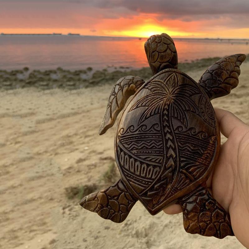 Sculpture sur bois tortue hawaïenne