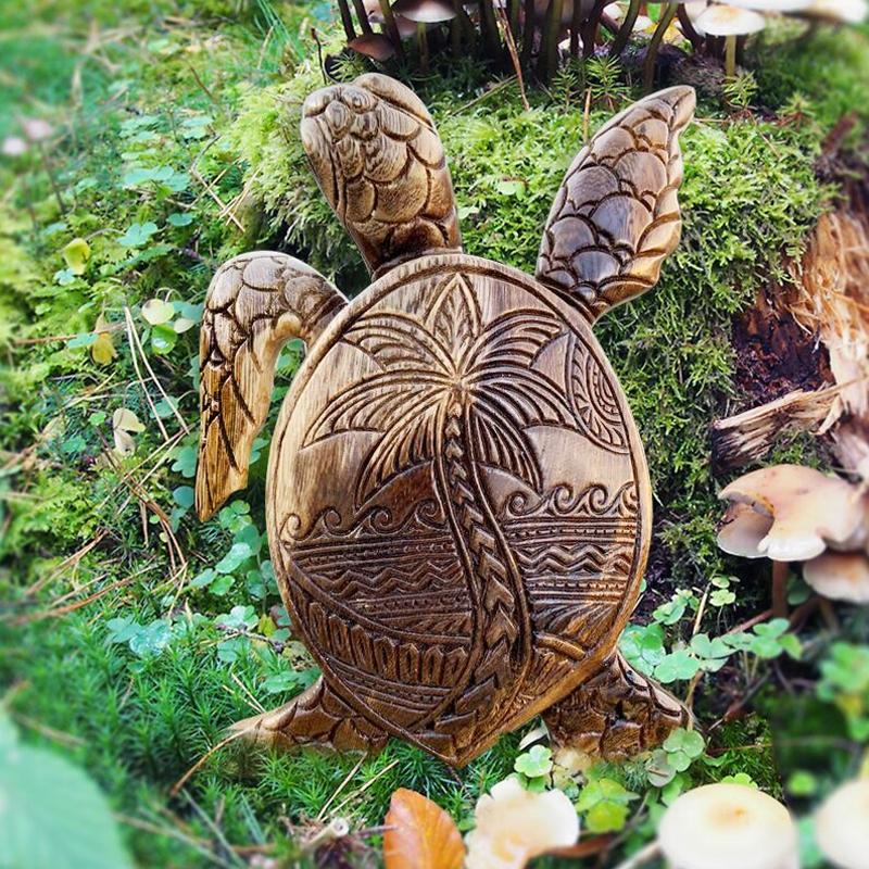 Sculpture sur bois tortue hawaïenne
