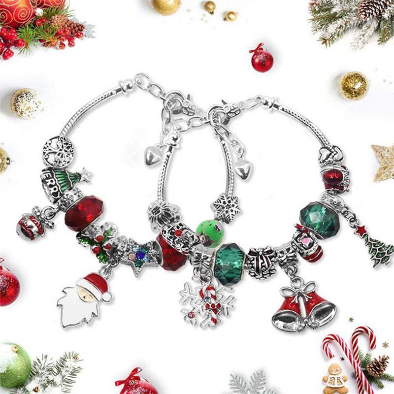 👑Calendrier De Compte à Rebours 24 jours Bricolage Perlé Boîte Aveugle Cadeau De Noël Bracelet