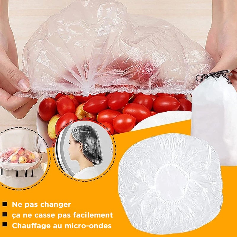 Couvertures Alimentaires Jetables Sacs de Conservation Frais (100PCS)