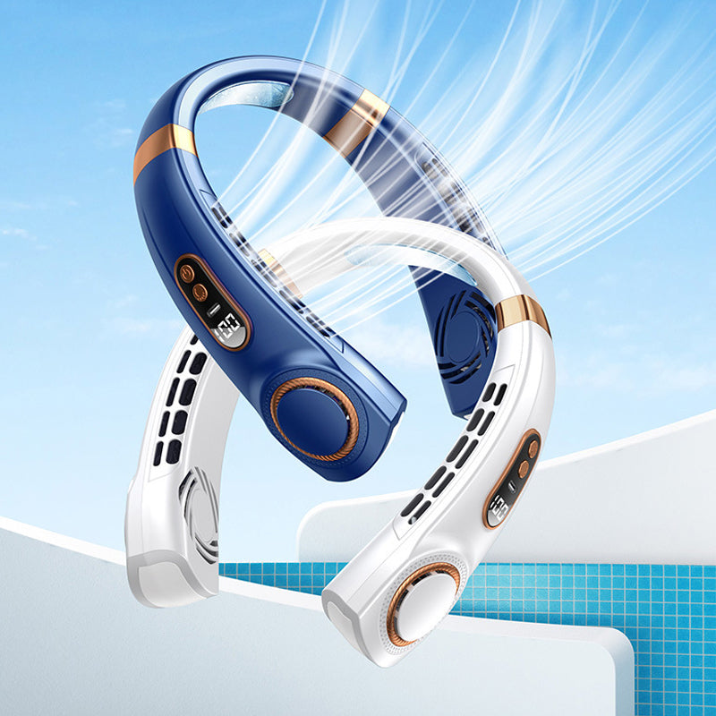 Ventilateur de cou suspendu portable avec lumières colorées