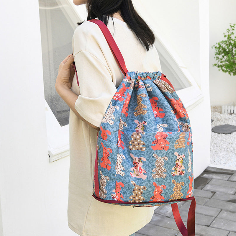 Sac à dos de sport pliable de grande capacité avec cordon de serrage
