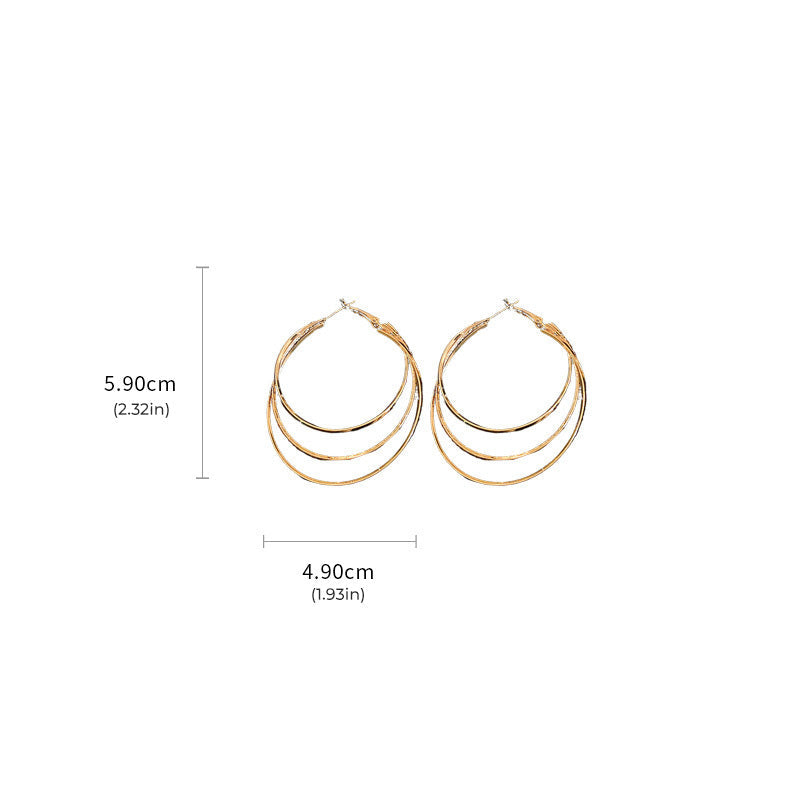 Boucles d'oreilles créoles multicouches