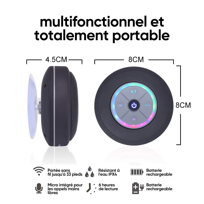 Enceinte sans fil étanche avec lumières LED