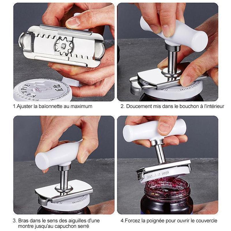😍Taille réglable en acier inoxydable Ouvre-bouteille