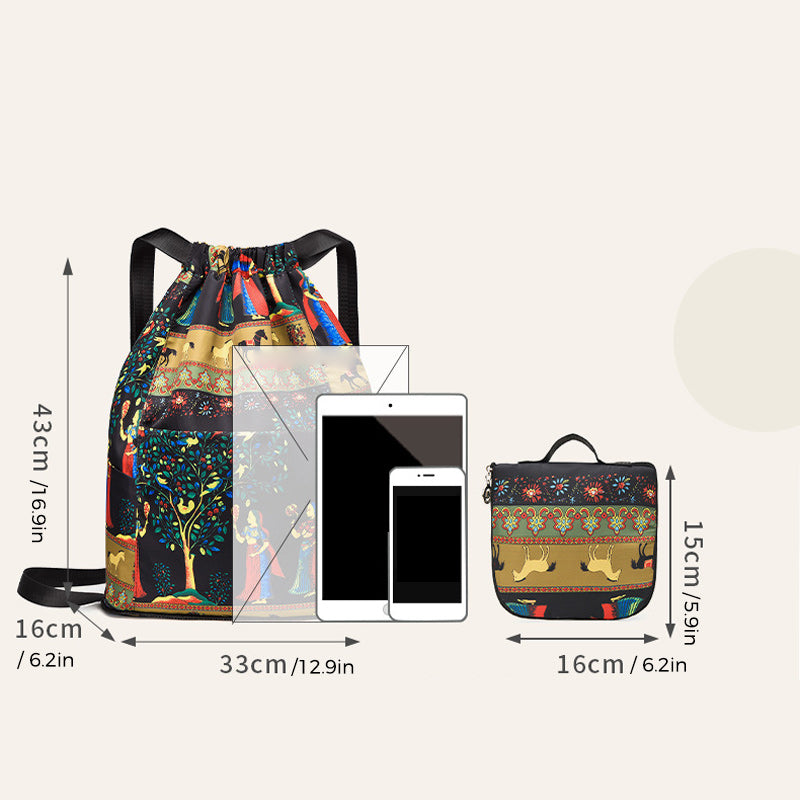 Sac à dos de sport pliable de grande capacité avec cordon de serrage