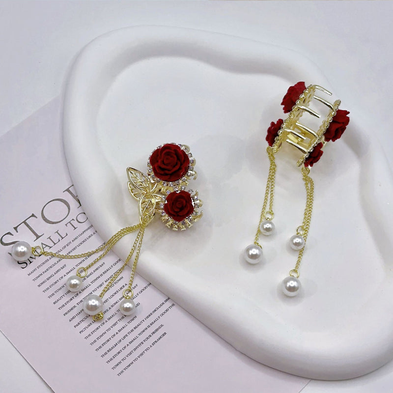 Pince à queue de cheval pompon rose