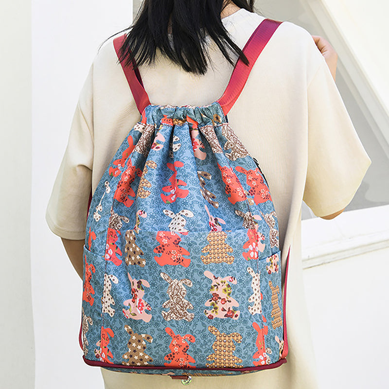 Sac à dos de sport pliable de grande capacité avec cordon de serrage