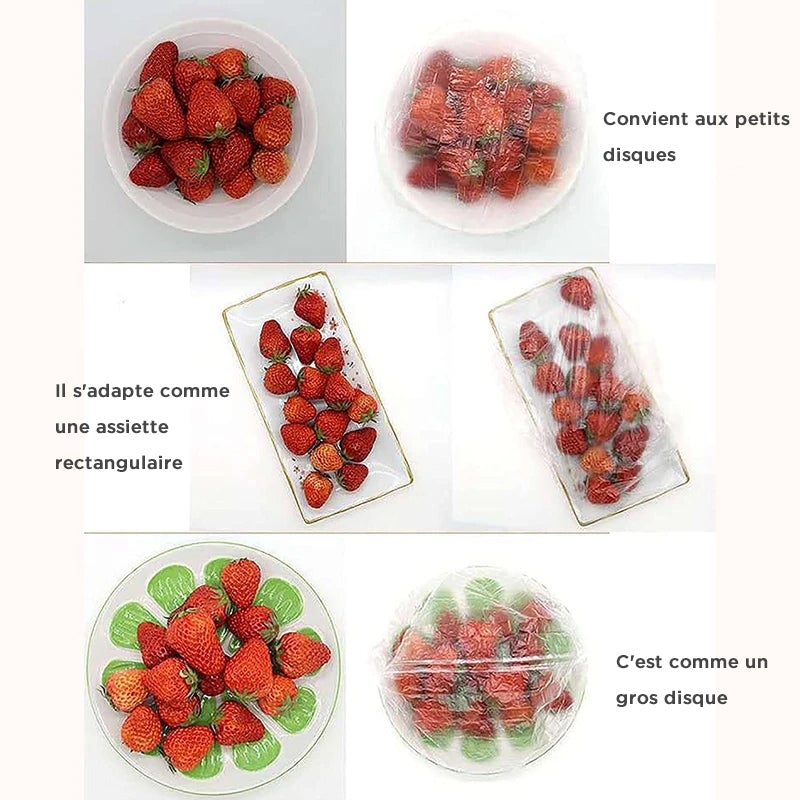 Couvertures Alimentaires Jetables Sacs de Conservation Frais (100PCS)