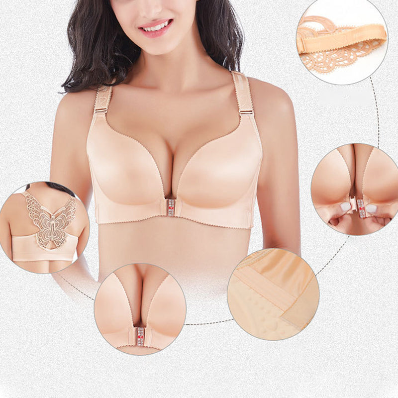 Soutien-Gorge Push-Up à Boucle Avant Sans Anneau En Acier