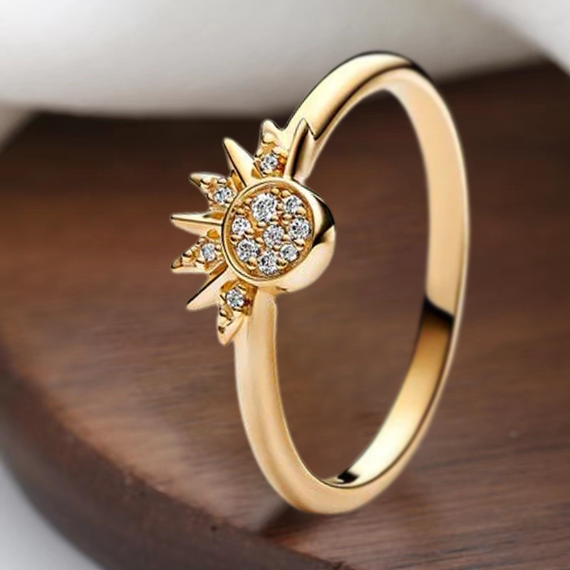 Bague soleil et lune célestes