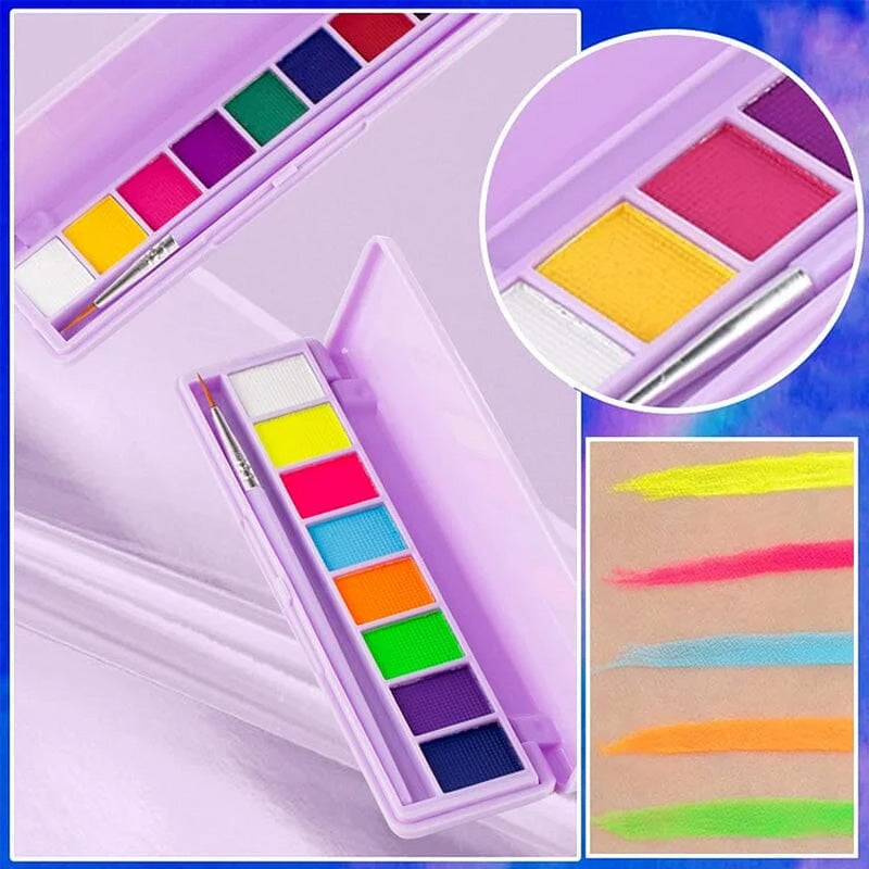 Palette de maquillage fluorescent soluble dans l'eau