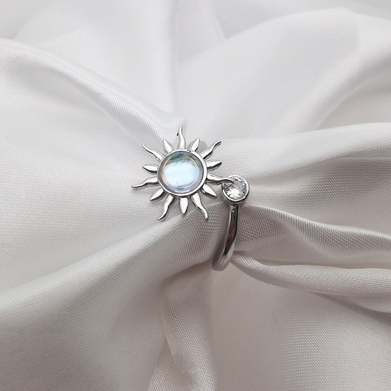 Bague en Pierre de Lune Rotative Sun