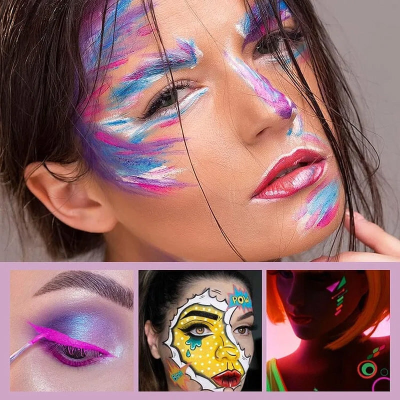 Palette de maquillage fluorescent soluble dans l'eau