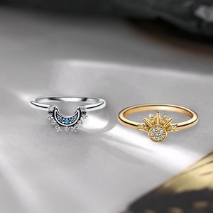 Bague soleil et lune célestes