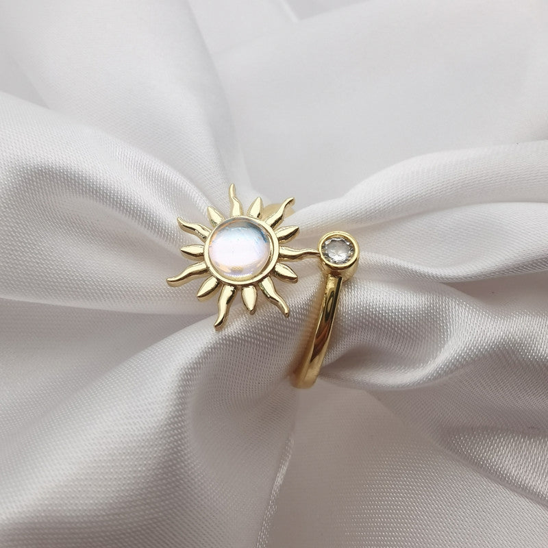 Bague en Pierre de Lune Rotative Sun