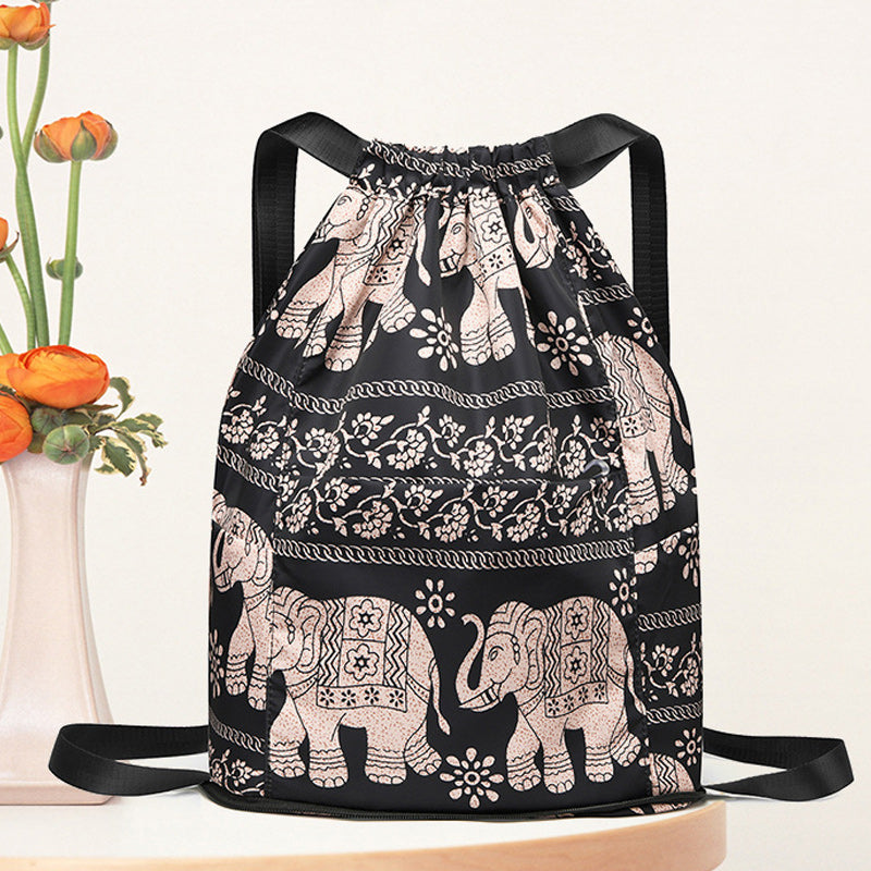 Sac à dos de sport pliable de grande capacité avec cordon de serrage