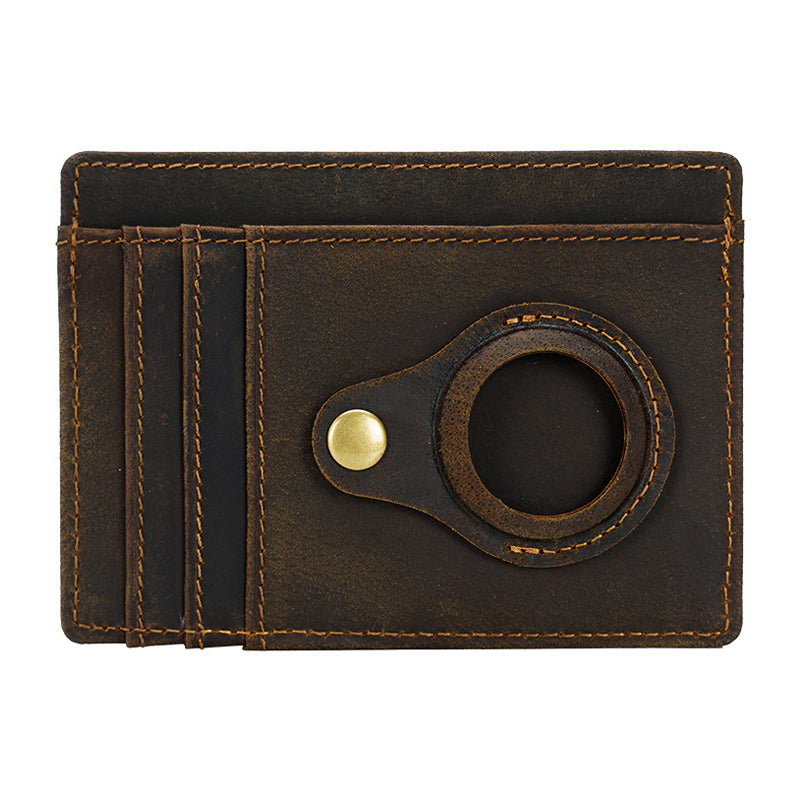 Porte-cartes en cuir avec emplacement pour localisateur