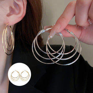Boucles d'oreilles créoles multicouches