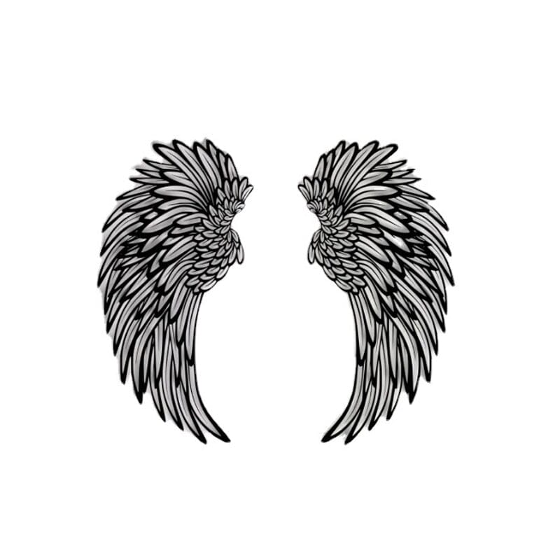 Ailes d'ange noir Art des ailes en métal Murale avec lumières LED