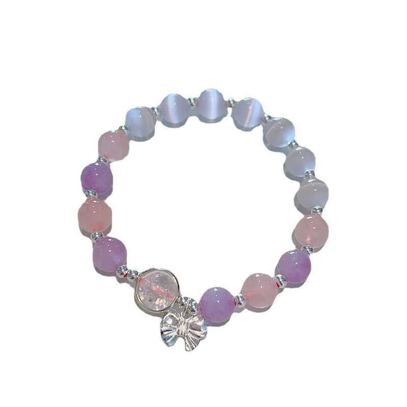 Bracelet imitation œil de chat cristal de papillon