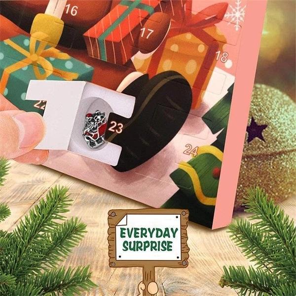 👑Calendrier De Compte à Rebours 24 jours Bricolage Perlé Boîte Aveugle Cadeau De Noël Bracelet