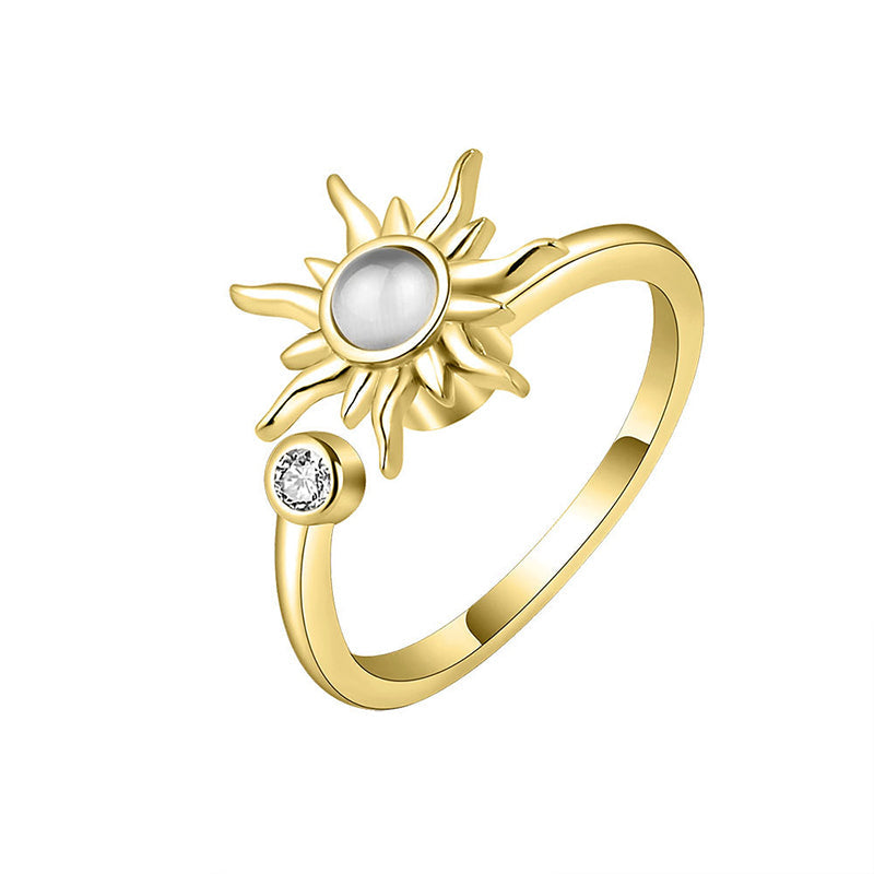 Bague en Pierre de Lune Rotative Sun