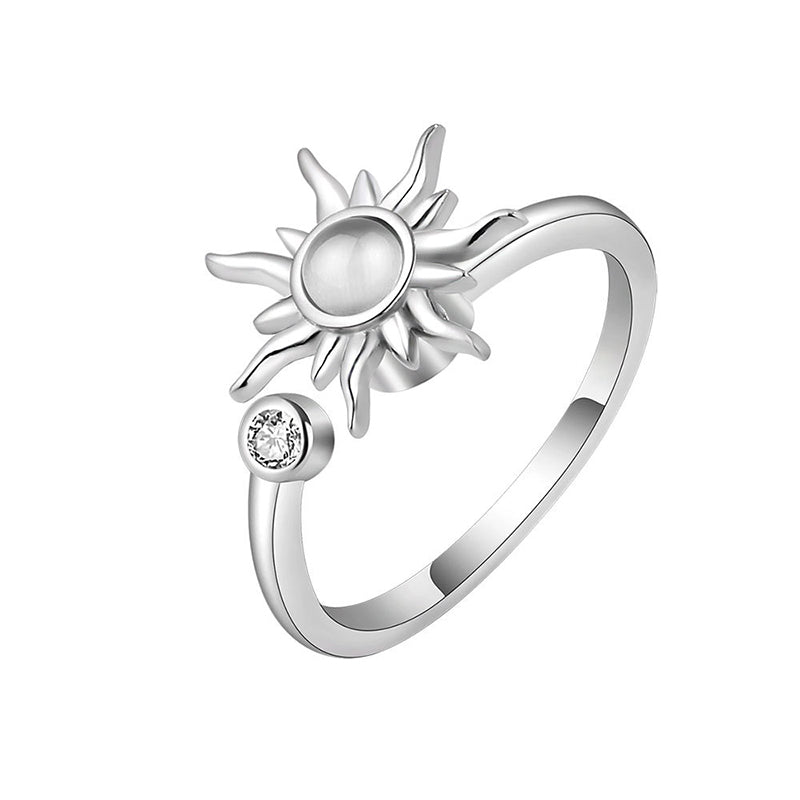 Bague en Pierre de Lune Rotative Sun